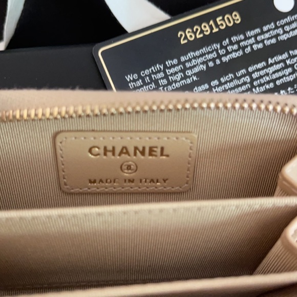 Chanel GHW Caviar Quilted Classic Beige Zipped Coin Card Holder Wallet BNIB - Picture 9 of 10